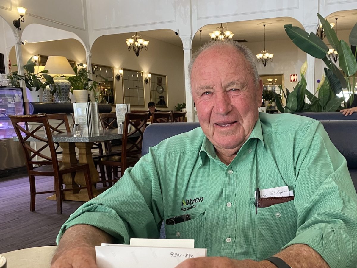 Roger Thompson has been a stock agent for 45 years, beginning with Ray Neale in Goulburn and later joining Gordon Cabot and Michael Laing at Cabot and Laing, which later sold to Landmark. Roger has been with Landmark for 14 years, and the company is now known as Nutrien/Landmark.