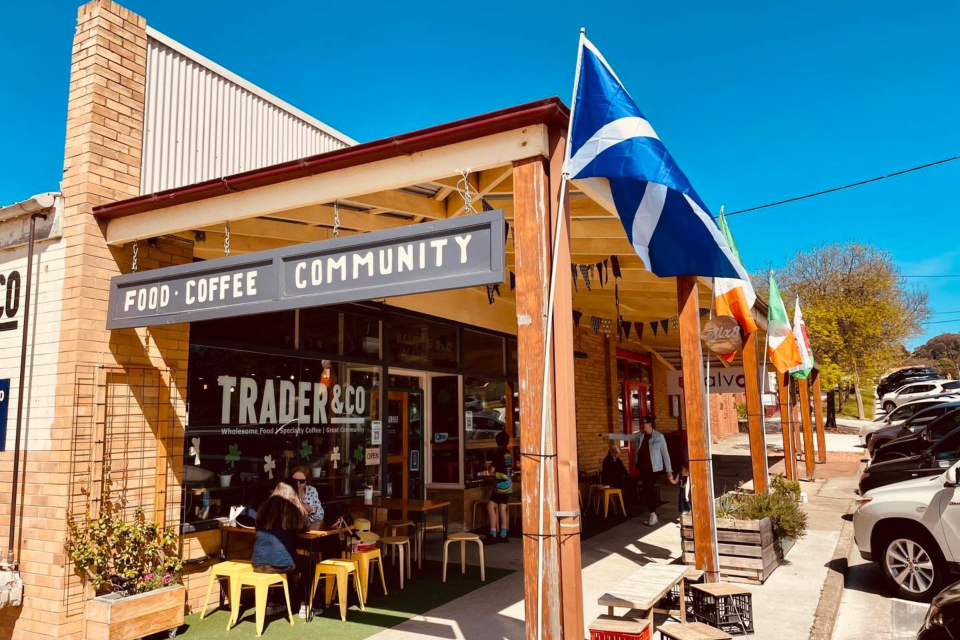 Exterior view of cafe, Trader & Co.