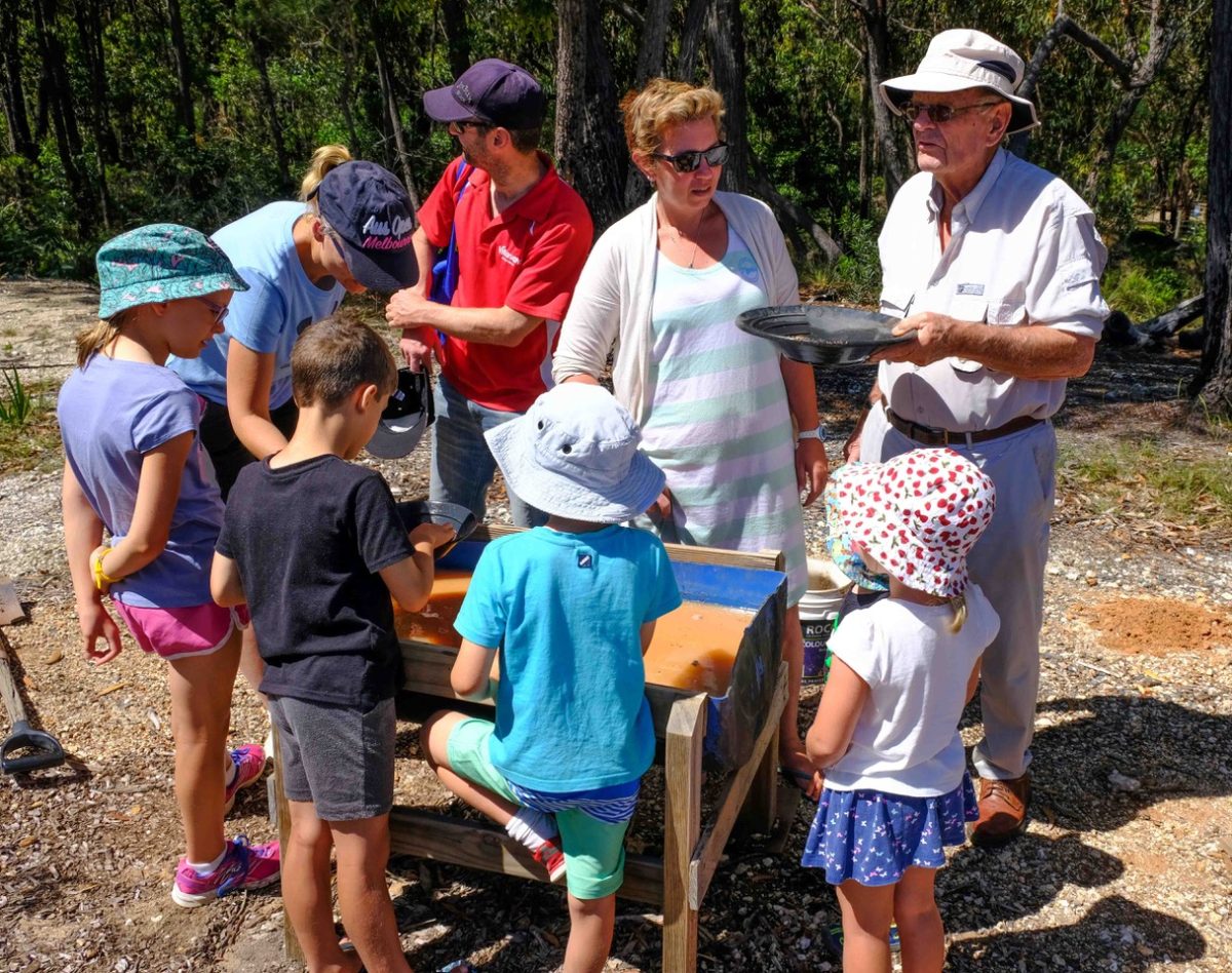 Bob Hearn was a tour guide at Montreal Goldfield for years and often showed children how to pan for gold. 