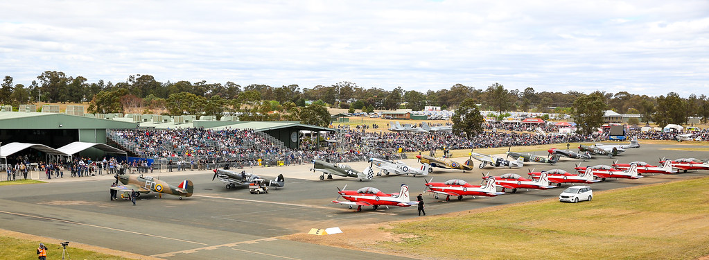 Aircrafts lining up for Warbirds Downunder