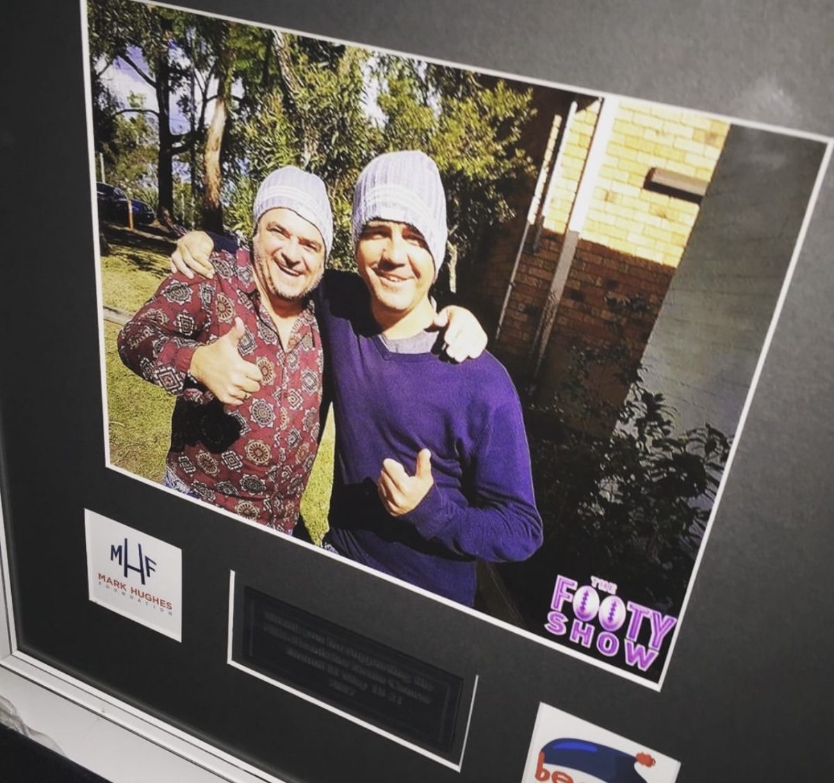 Photo of a photo of Matt Callander and Glenn Pallister