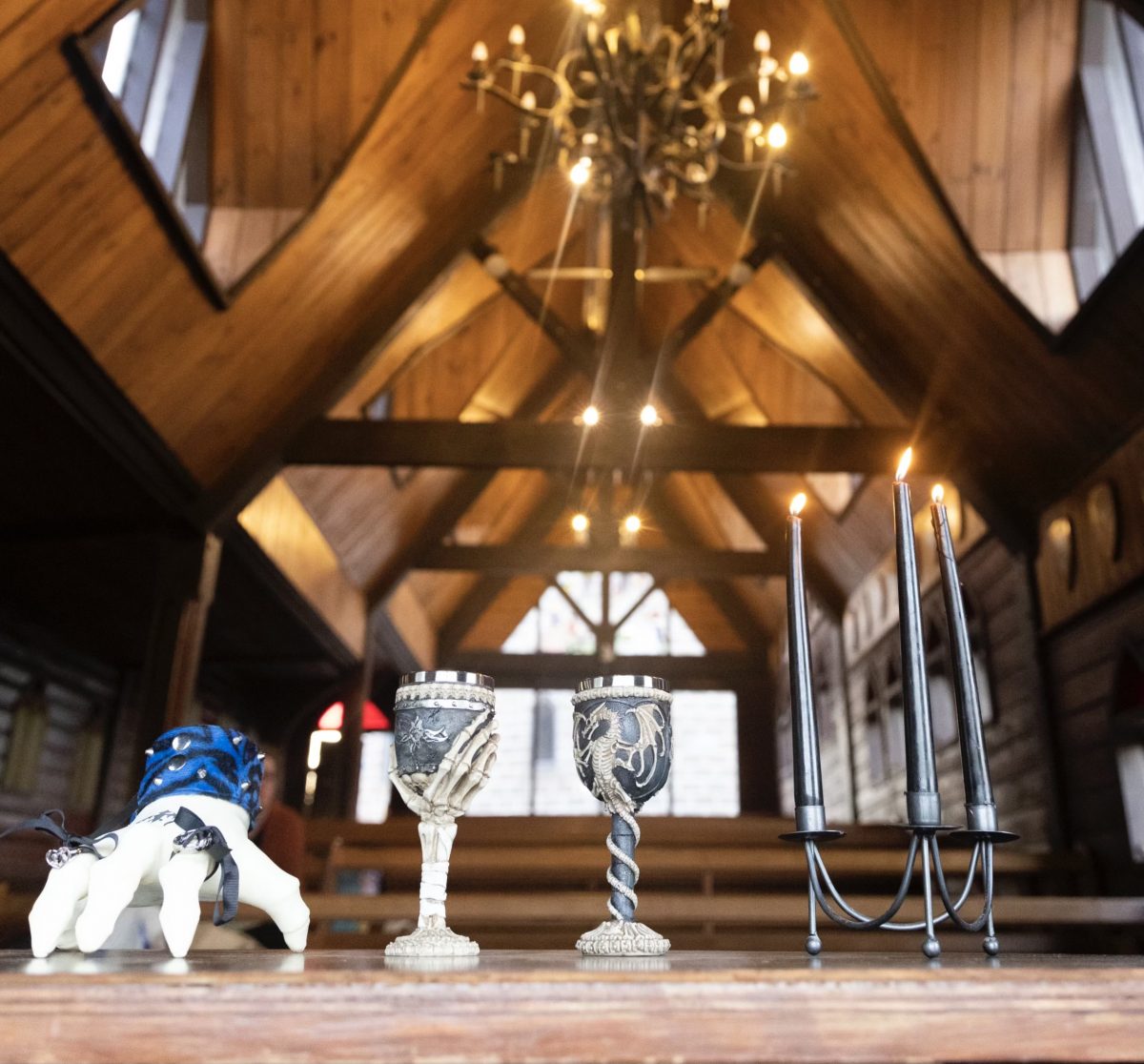 Goblets on a table