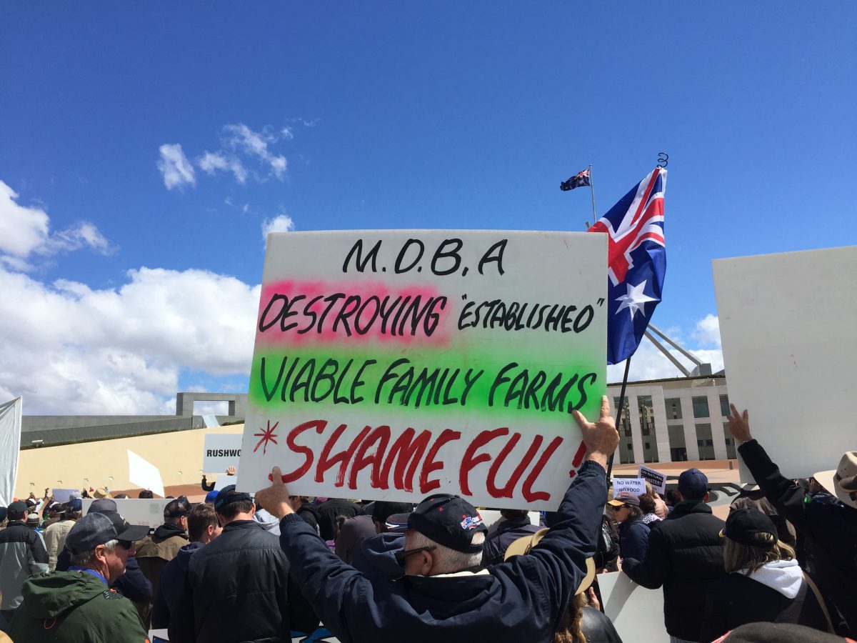 Farmers protesting at Parliament House