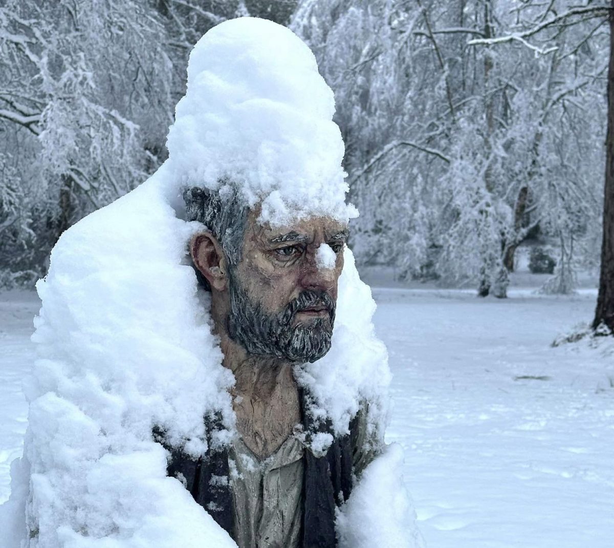 Social media comments have compared the frozen Seated Man to Jack Nicholson's character in <em>The Shining</em>. 