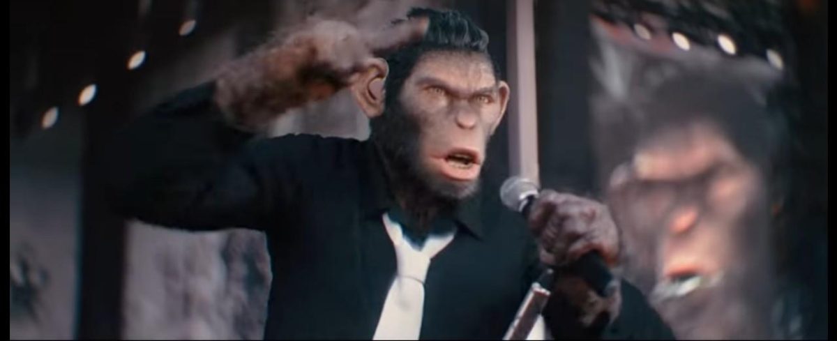 a monkey singing